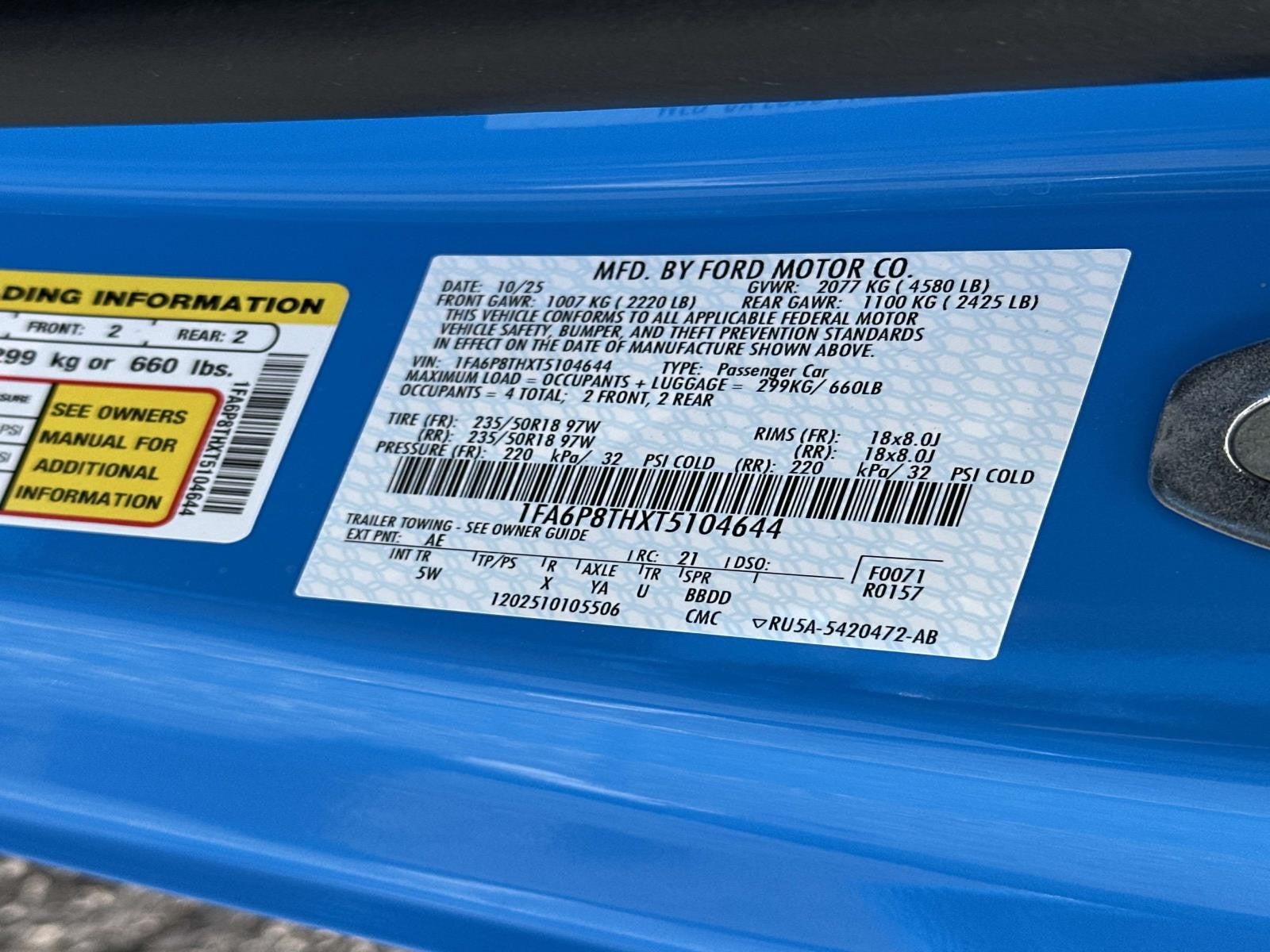 2026 Ford Mustang ECOBOOST PREMIUM FASTBACK