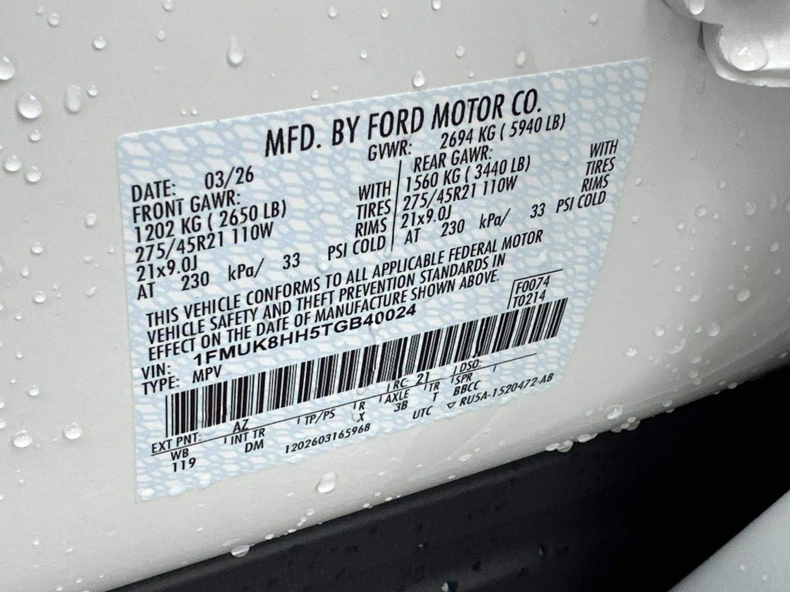 2026 Ford Explorer PLATINUM 4WD