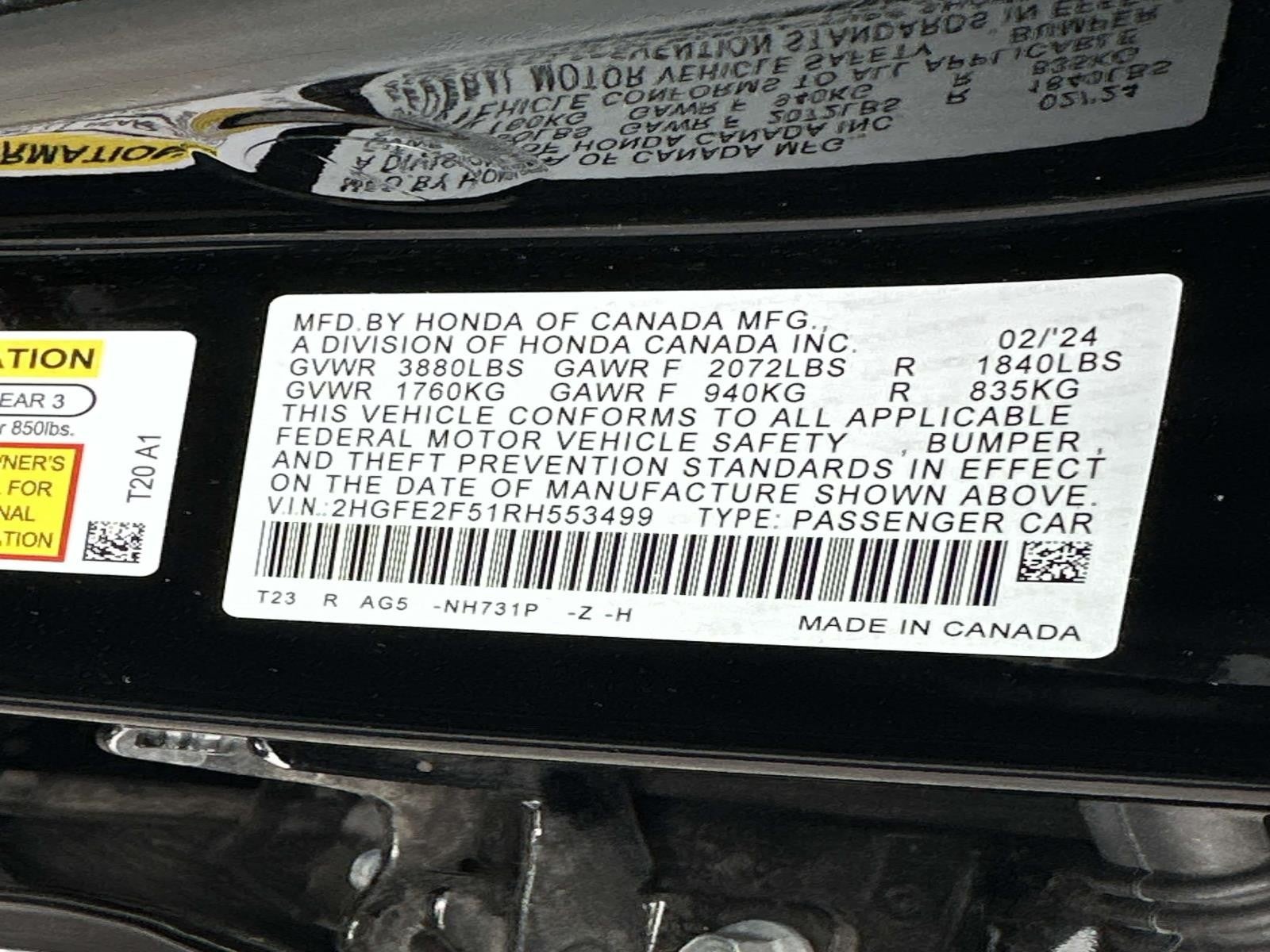 2024 Honda Civic Sedan Sport