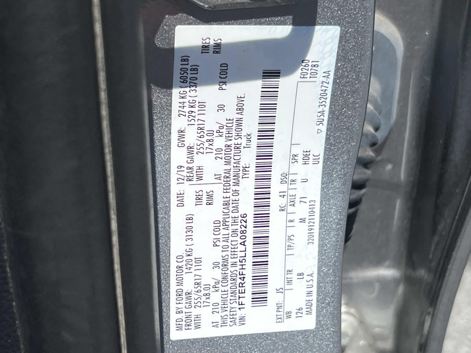2020 Ford Ranger XLT 4WD SUPERCREW 5' BOX