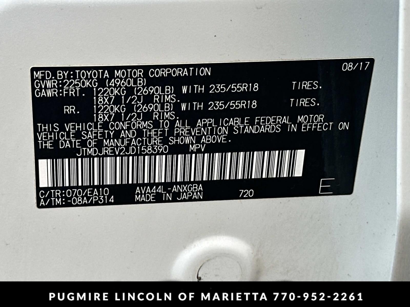 2018 Toyota RAV4 Hybrid Limited