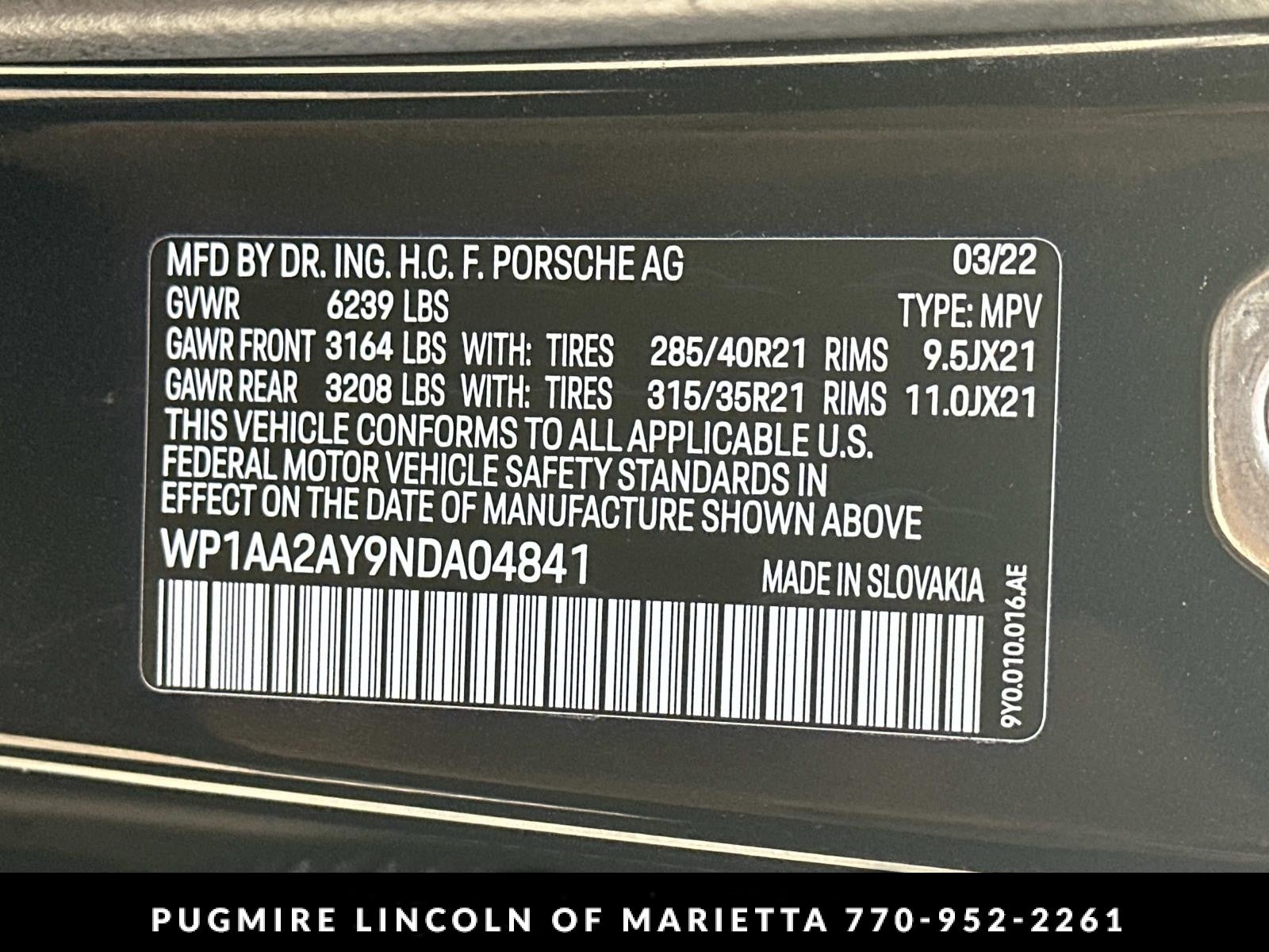 2022 Porsche Cayenne Base