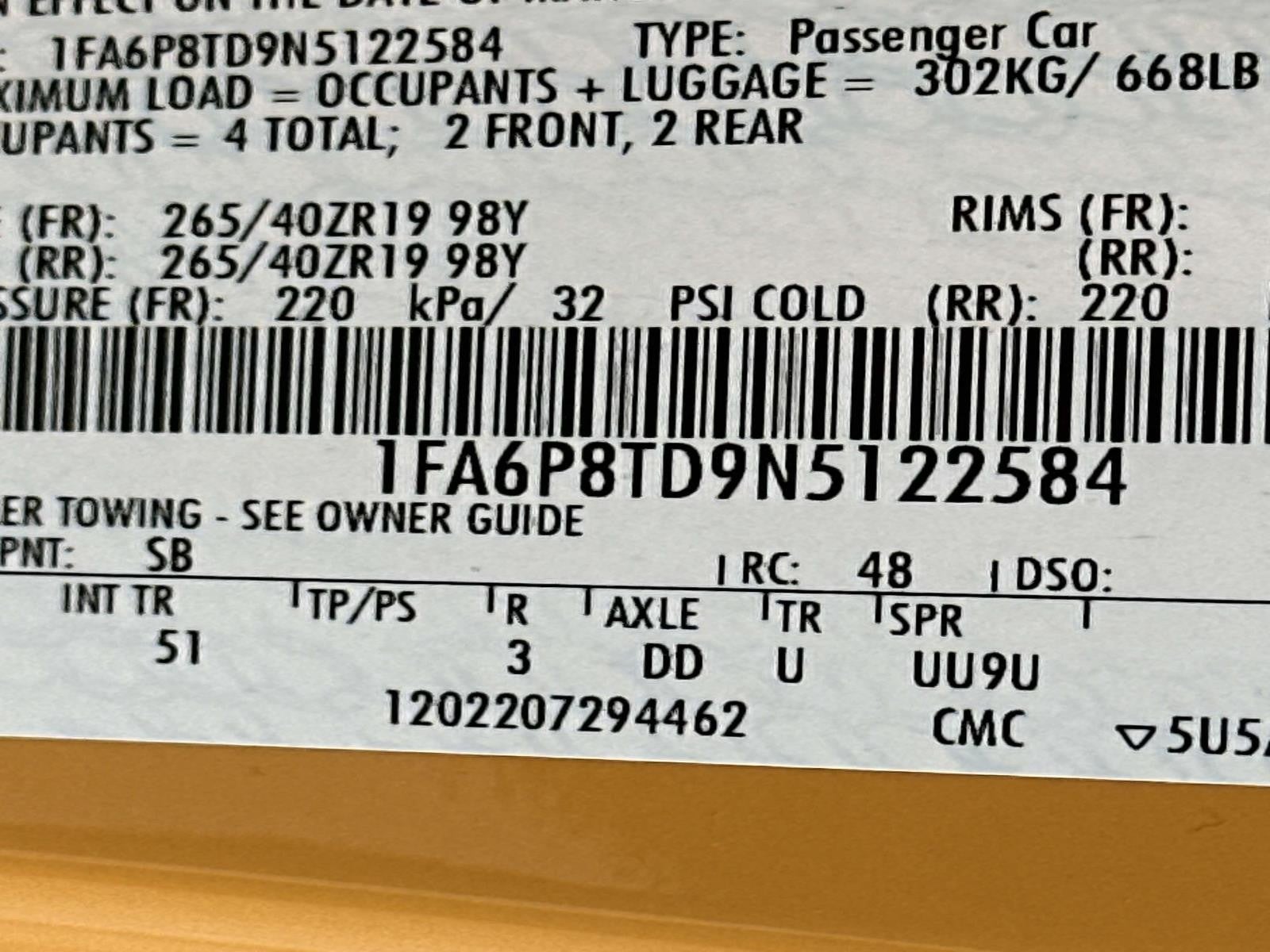 2022 Ford Mustang PREMIUM COUPE